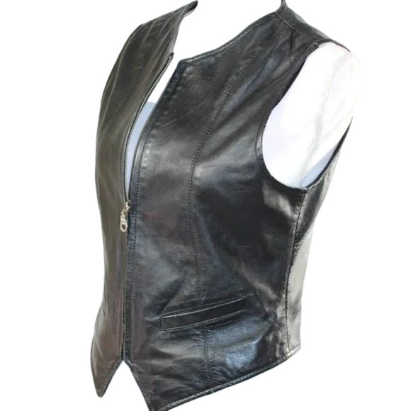 Wilsons Leather Jackets & Blazers - Wilsons Harley-Davidson Style Leather Full-Zip Motorcycle Vest, Size Med…